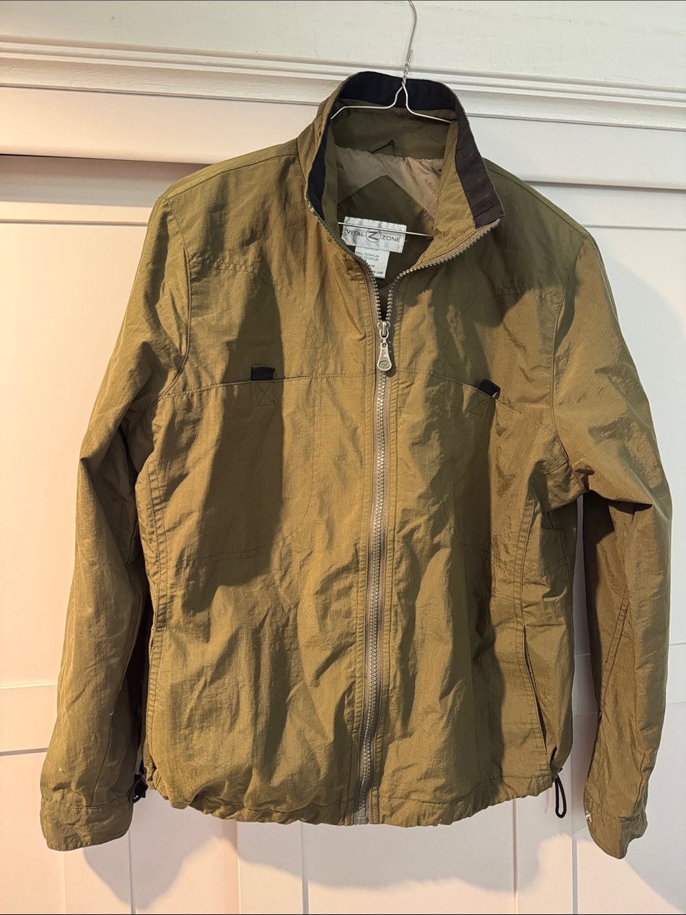 Vintage Lightweight Olive Zip-Up Jacket by